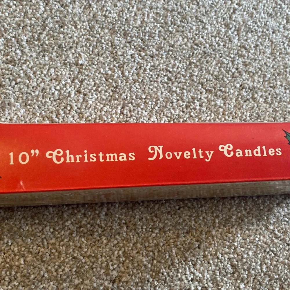 Vintage 1989 YDC Christmas Novelty Candles 10 Inch Red Taper Bears Set‎ of 2 NEW